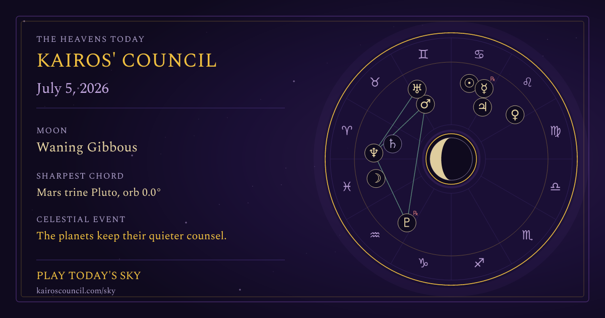 Full sky medallion for July 5, 2026