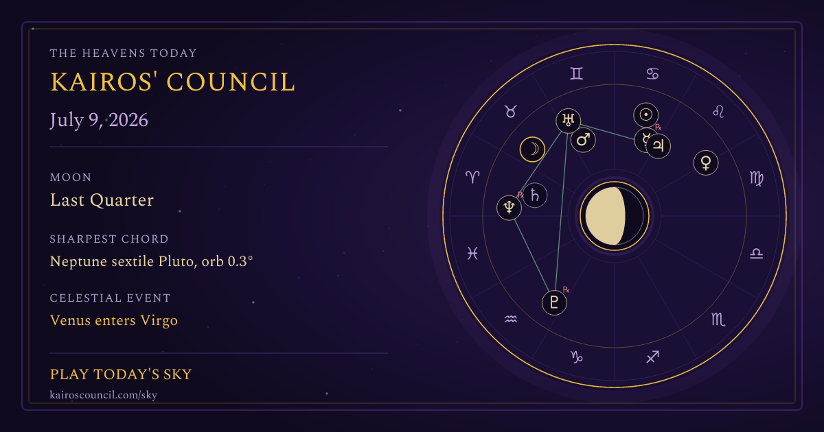 Full sky medallion for July 9, 2026