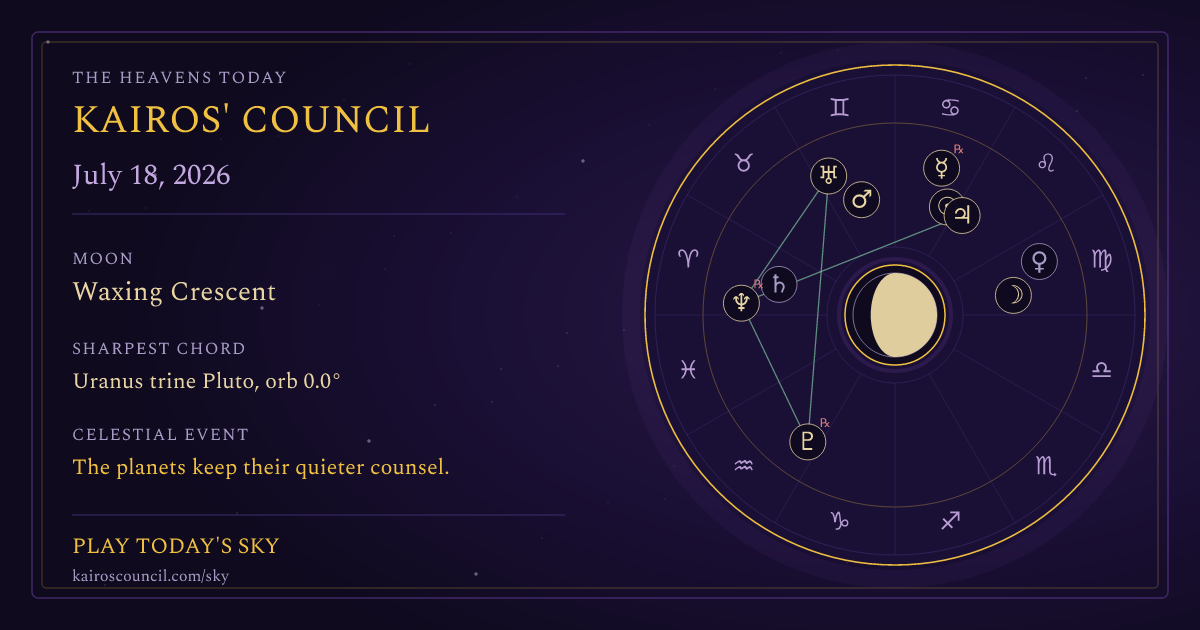 Full sky medallion for July 18, 2026