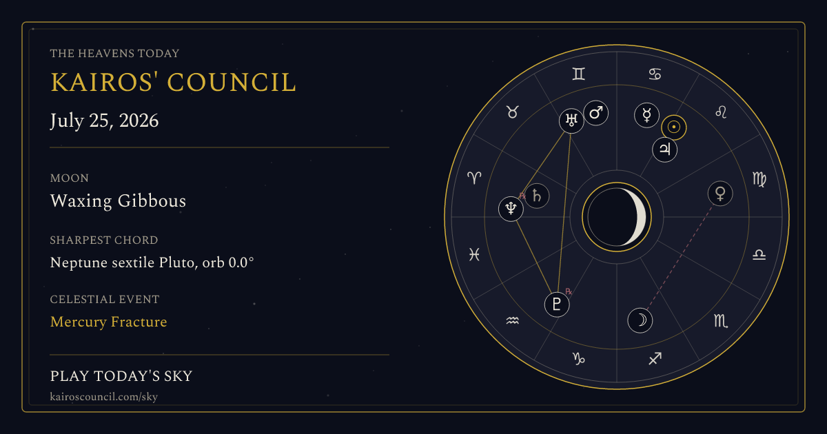 Full sky medallion for July 25, 2026