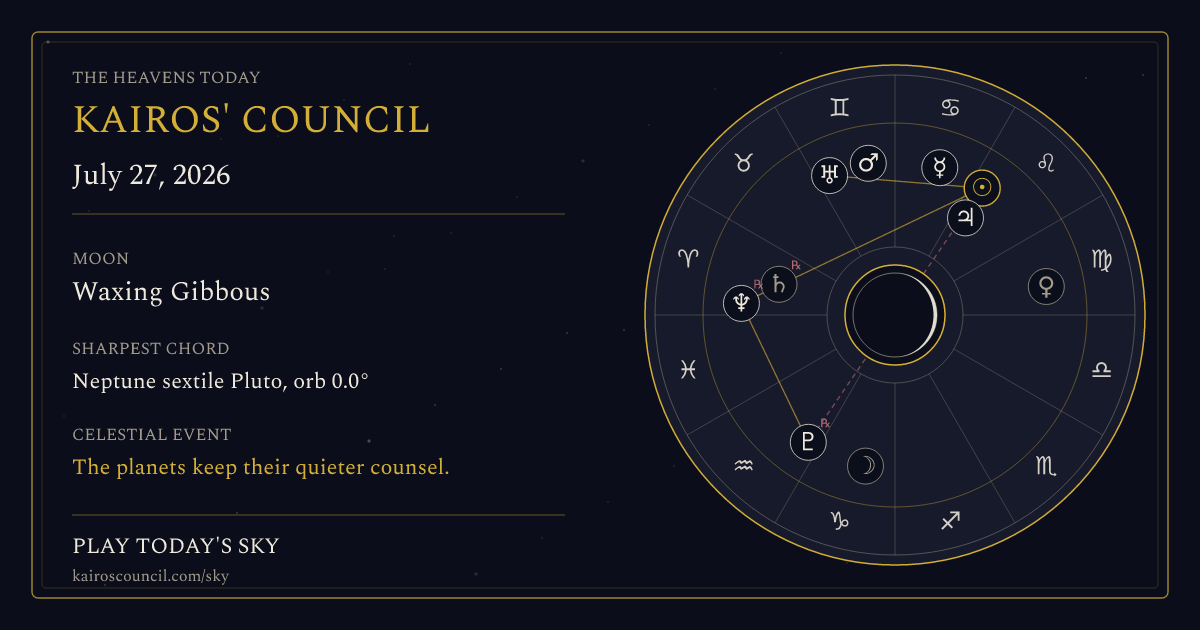 Full sky medallion for July 27, 2026