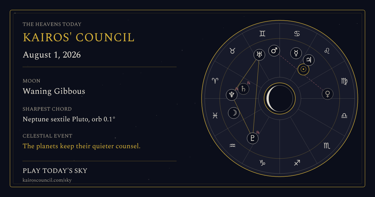 Full sky medallion for August 1, 2026