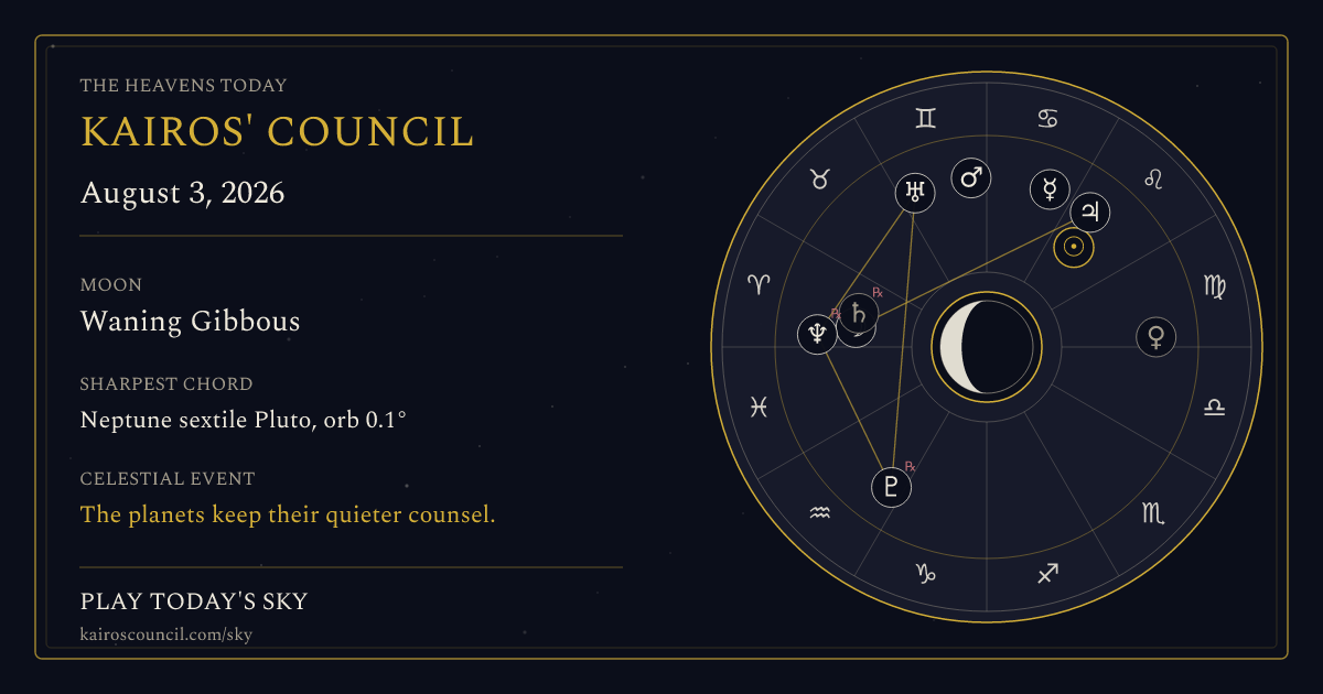 Full sky medallion for August 3, 2026