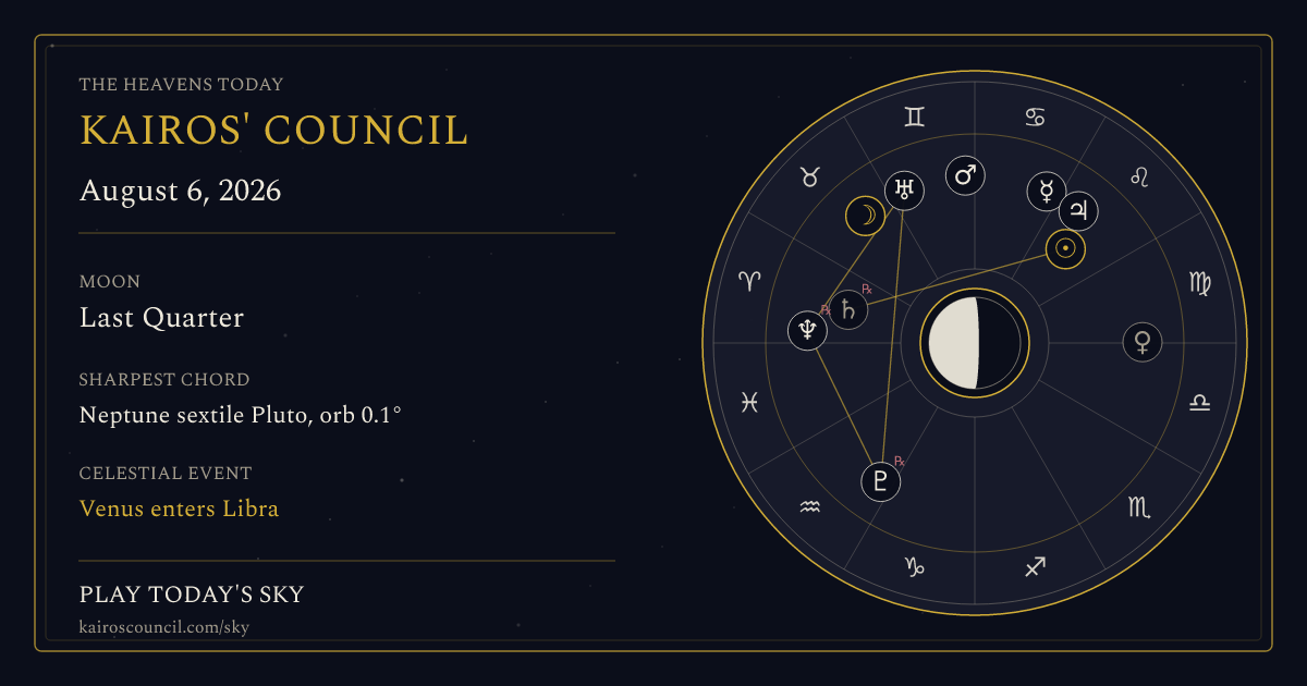 Full sky medallion for August 6, 2026