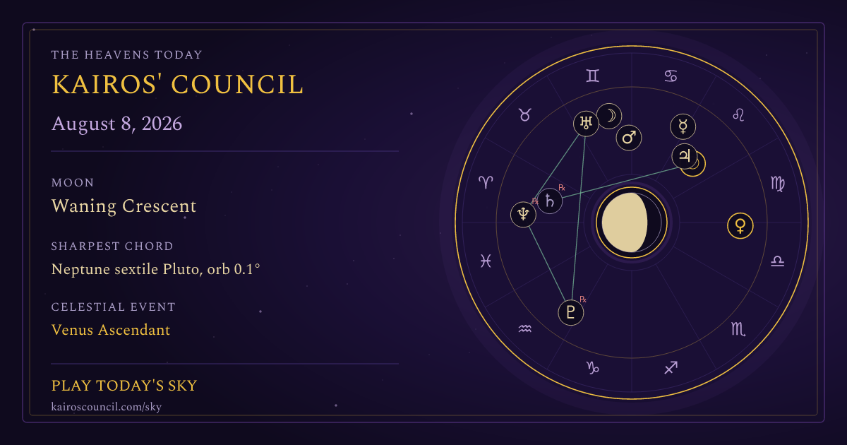 Full sky medallion for August 8, 2026