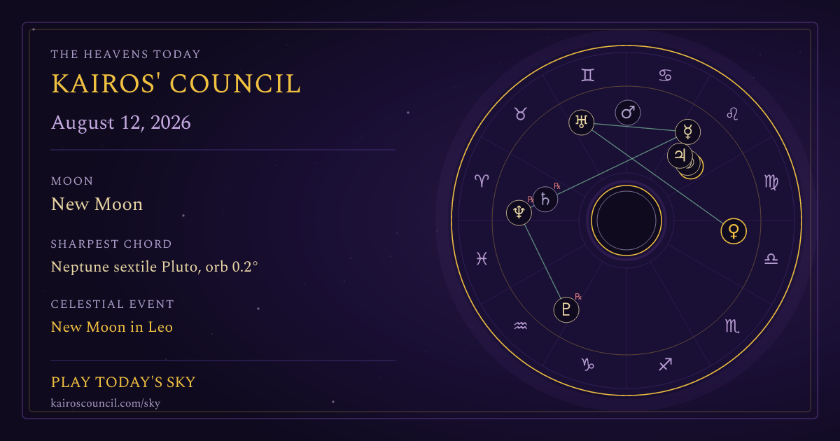 Full sky medallion for August 12, 2026