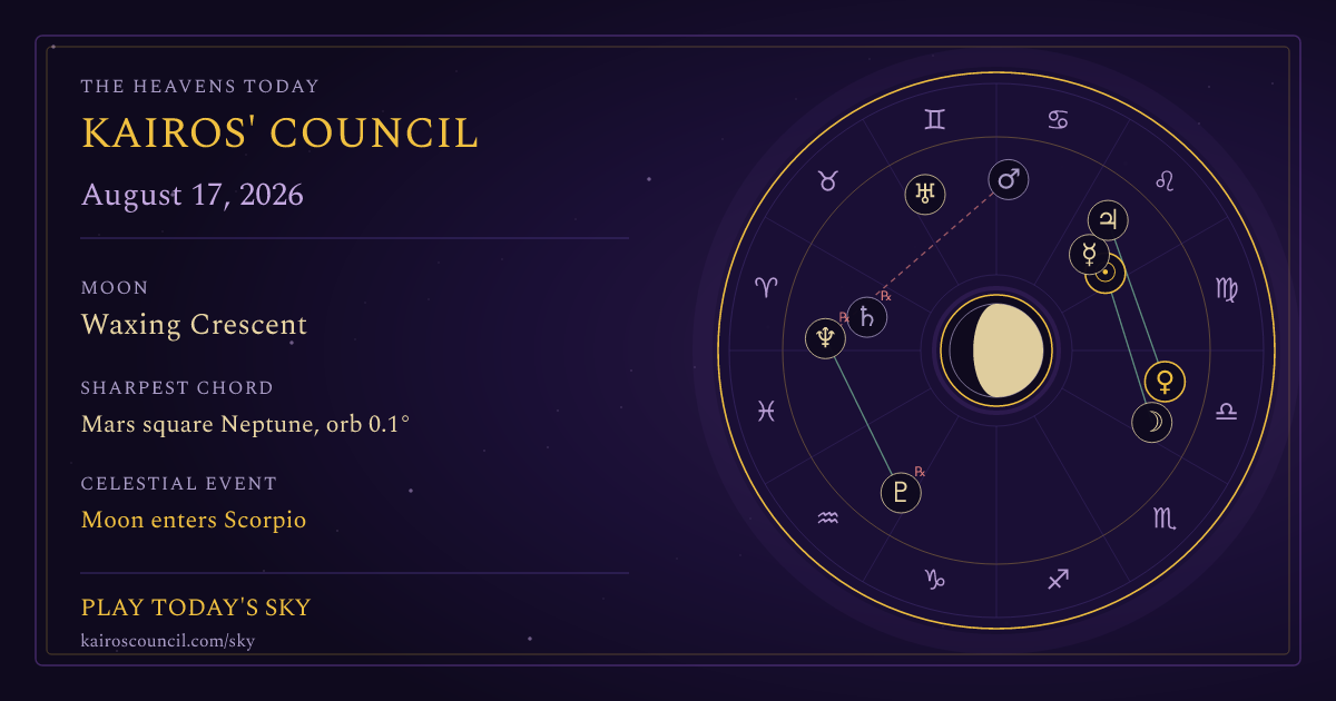 Full sky medallion for August 17, 2026