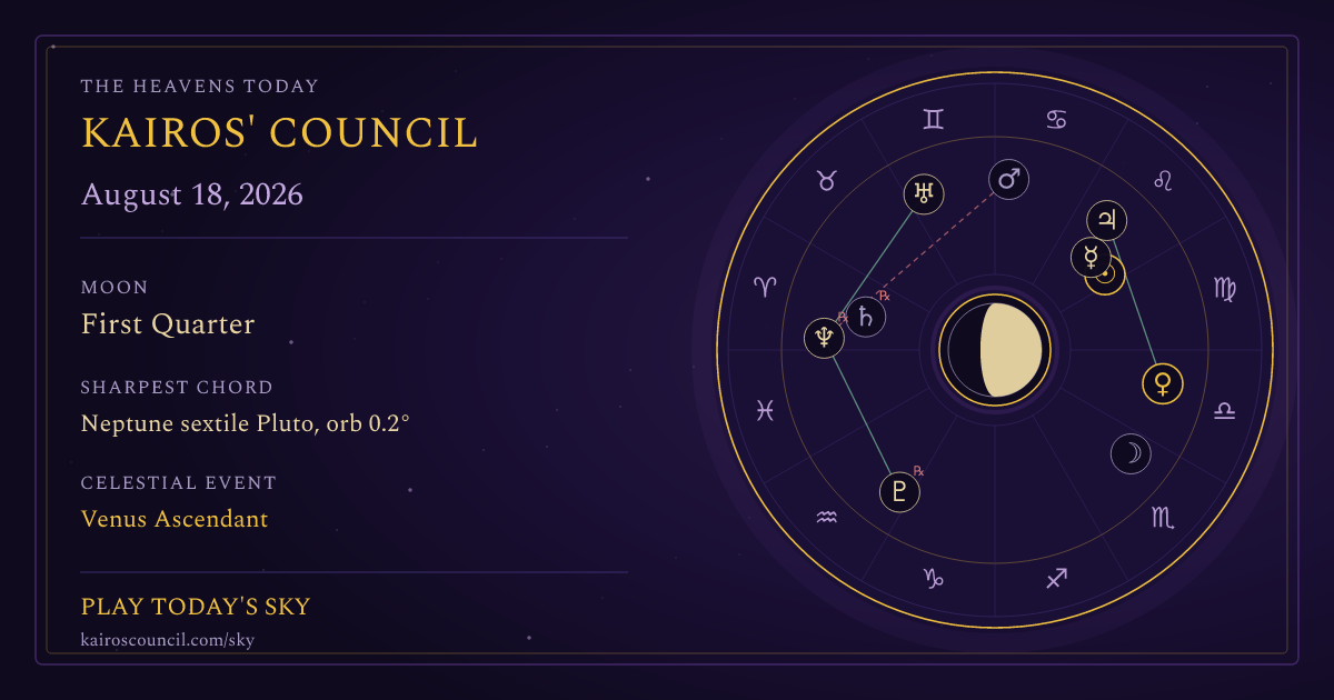 Full sky medallion for August 18, 2026