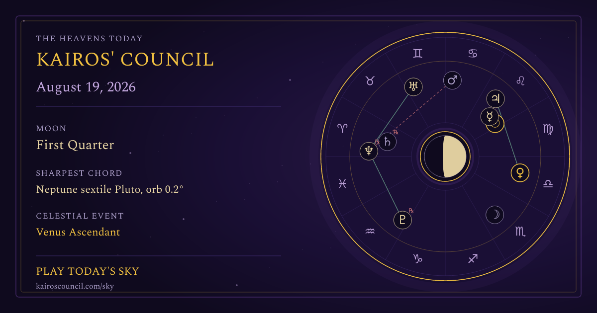 Full sky medallion for August 19, 2026