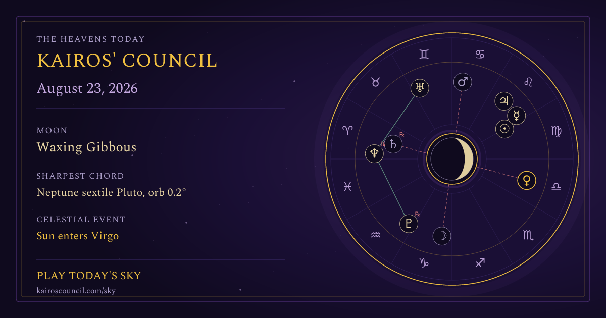 Full sky medallion for August 23, 2026