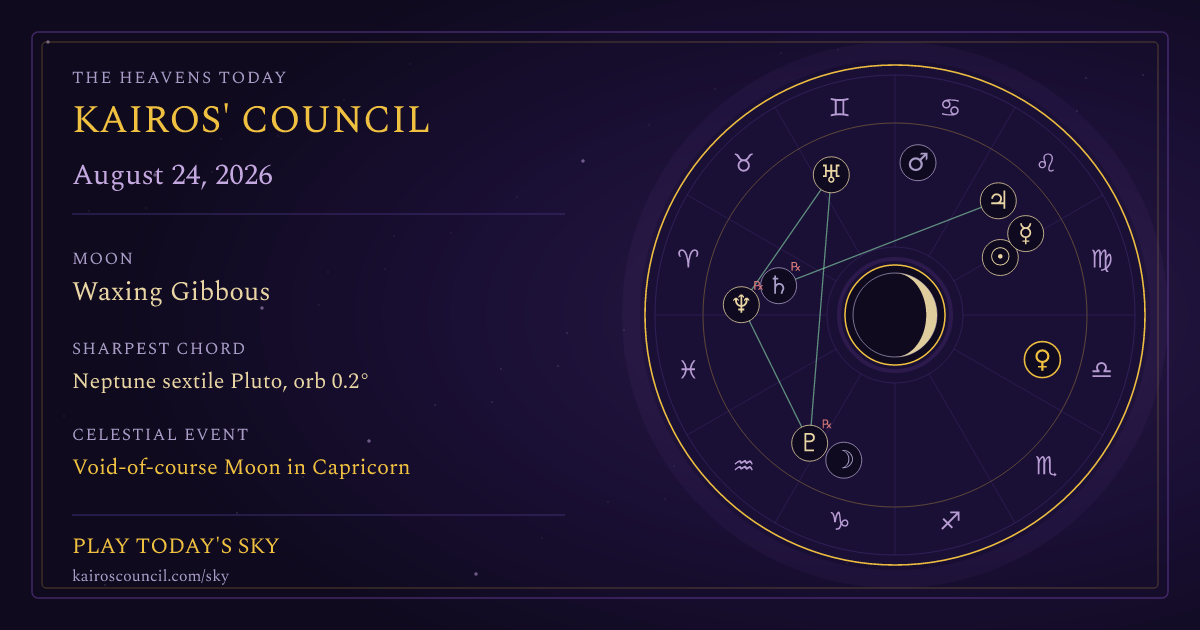 Full sky medallion for August 24, 2026