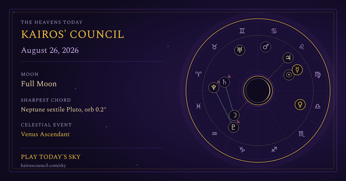 Full sky medallion for August 26, 2026
