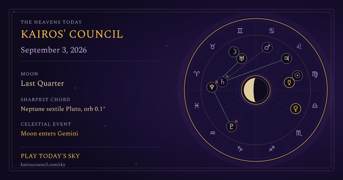 Full sky medallion for September 3, 2026
