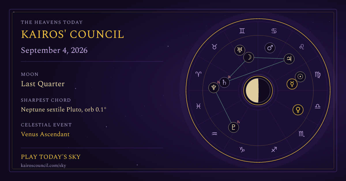 Full sky medallion for September 4, 2026