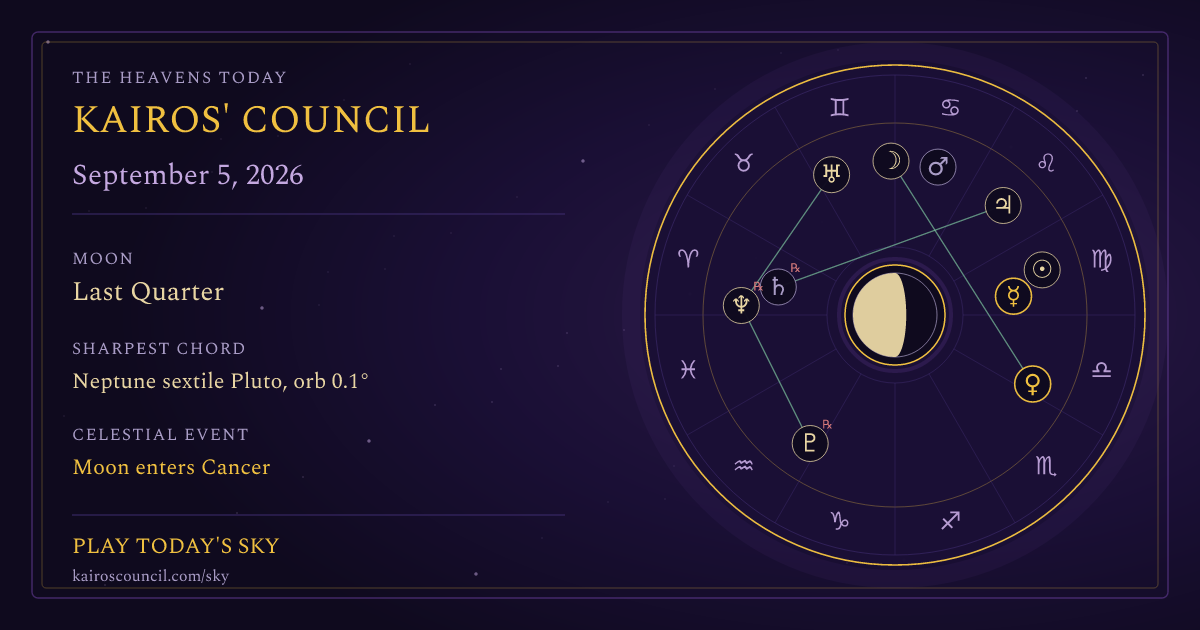 Full sky medallion for September 5, 2026