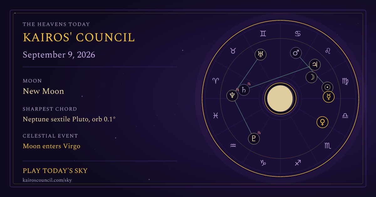 Full sky medallion for September 9, 2026