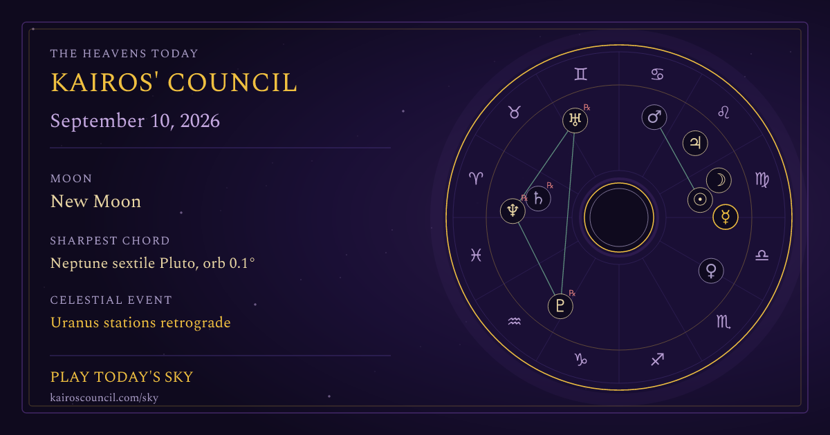 Full sky medallion for September 10, 2026