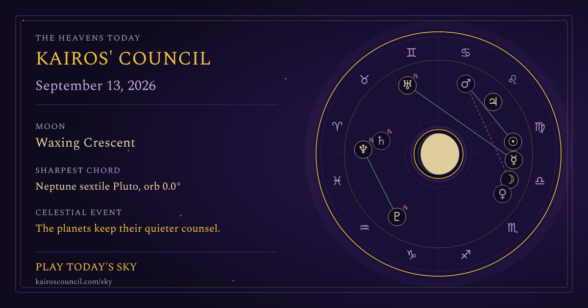 Full sky medallion for September 13, 2026