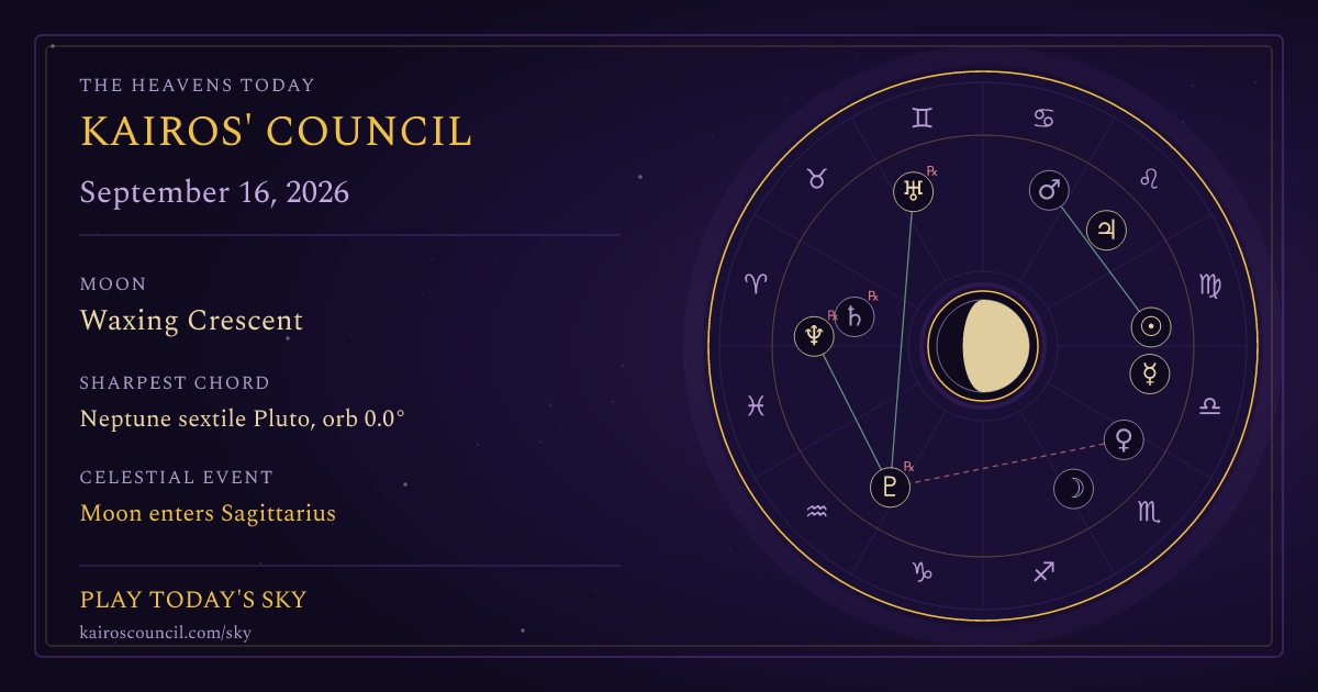 Full sky medallion for September 16, 2026