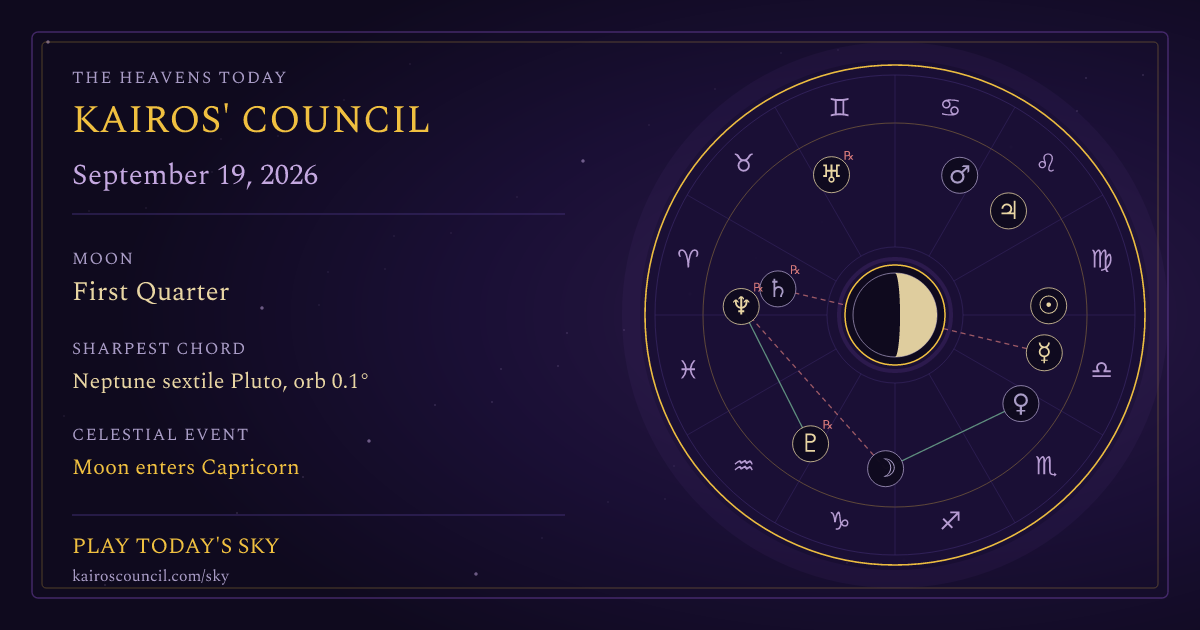 Full sky medallion for September 19, 2026