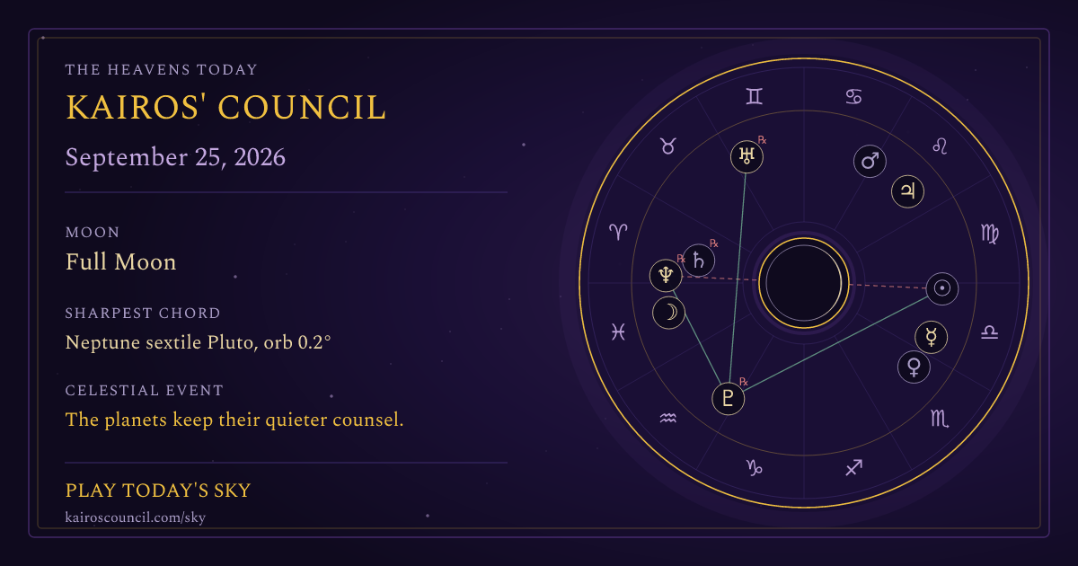 Full sky medallion for September 25, 2026