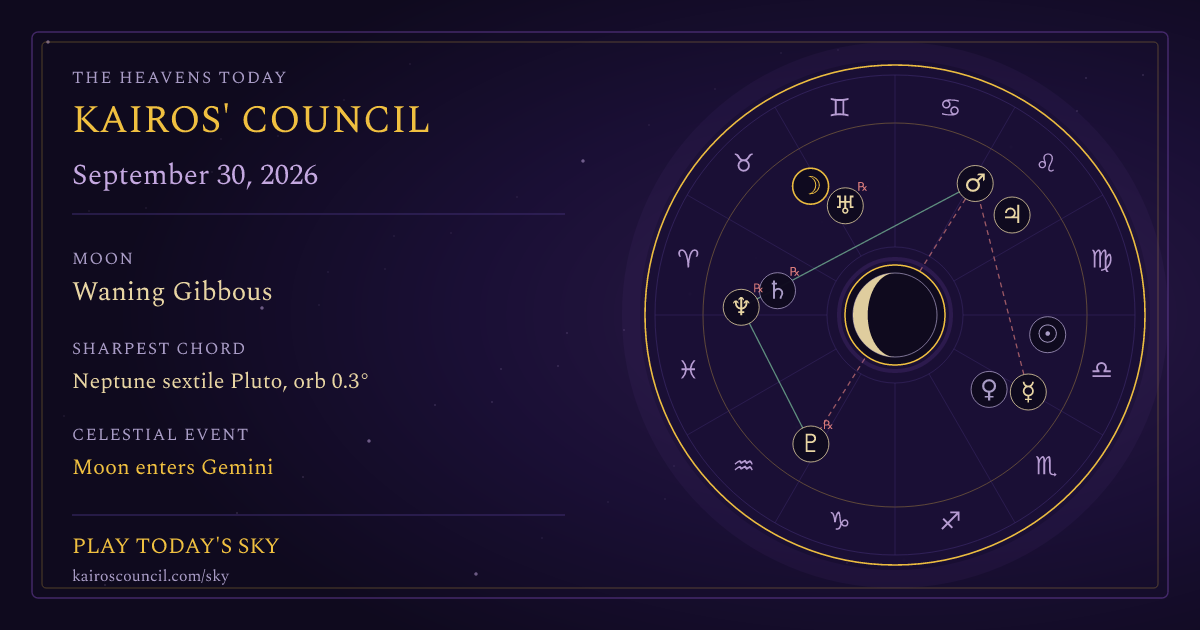 Full sky medallion for September 30, 2026