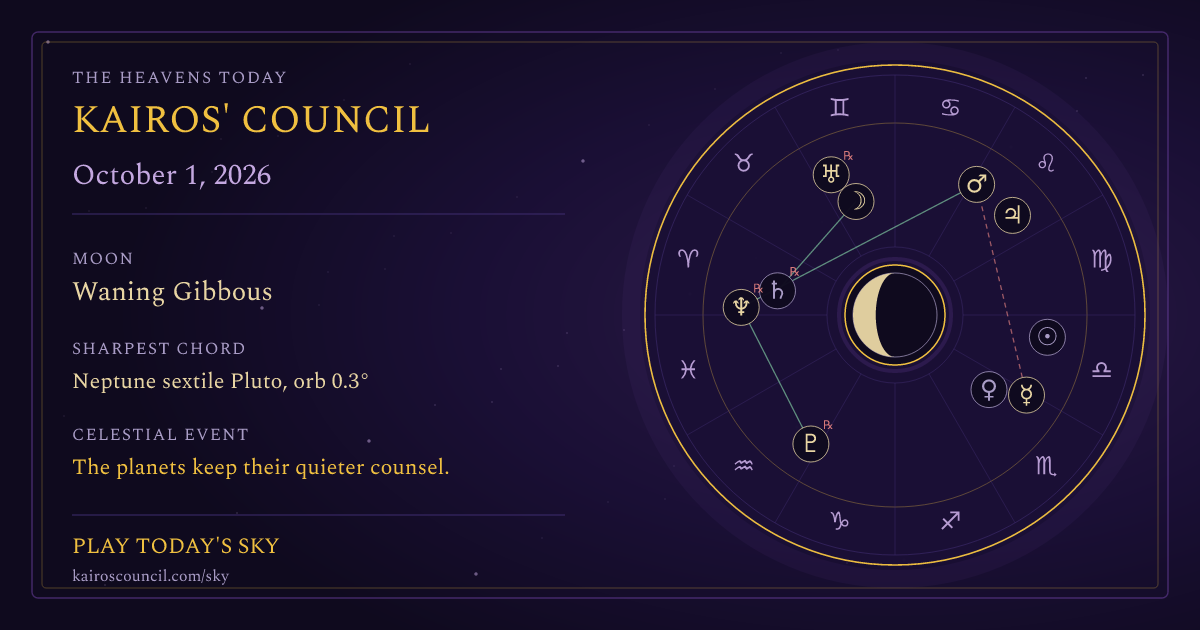 Full sky medallion for October 1, 2026
