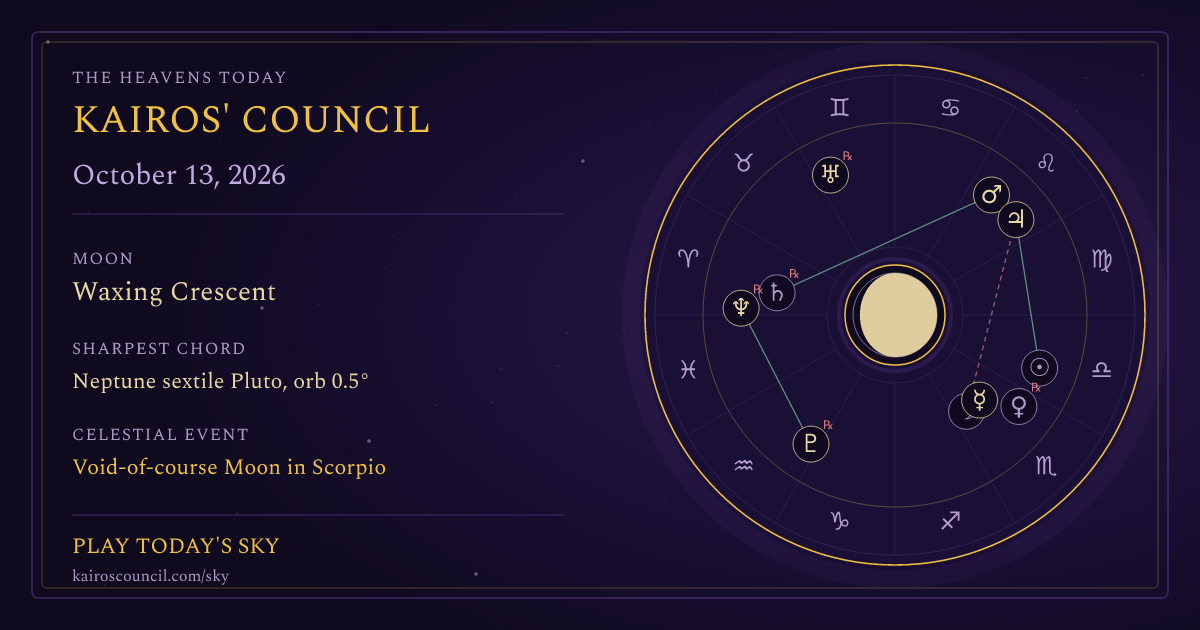 Full sky medallion for October 13, 2026