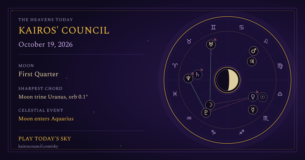 Full sky medallion for October 19, 2026