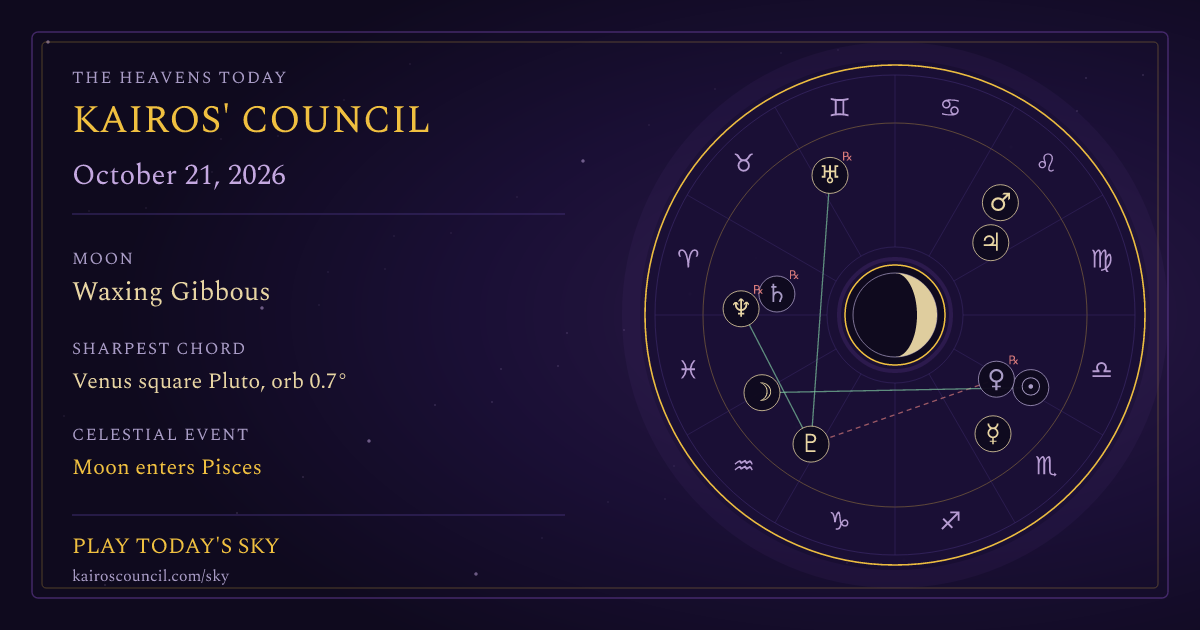 Full sky medallion for October 21, 2026