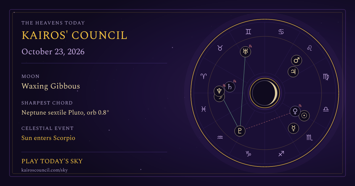 Full sky medallion for October 23, 2026